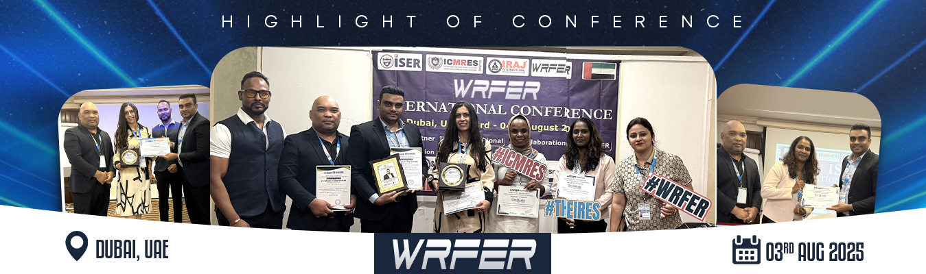 WRFER International Conference in Dubai, UAE, August 3, 2025